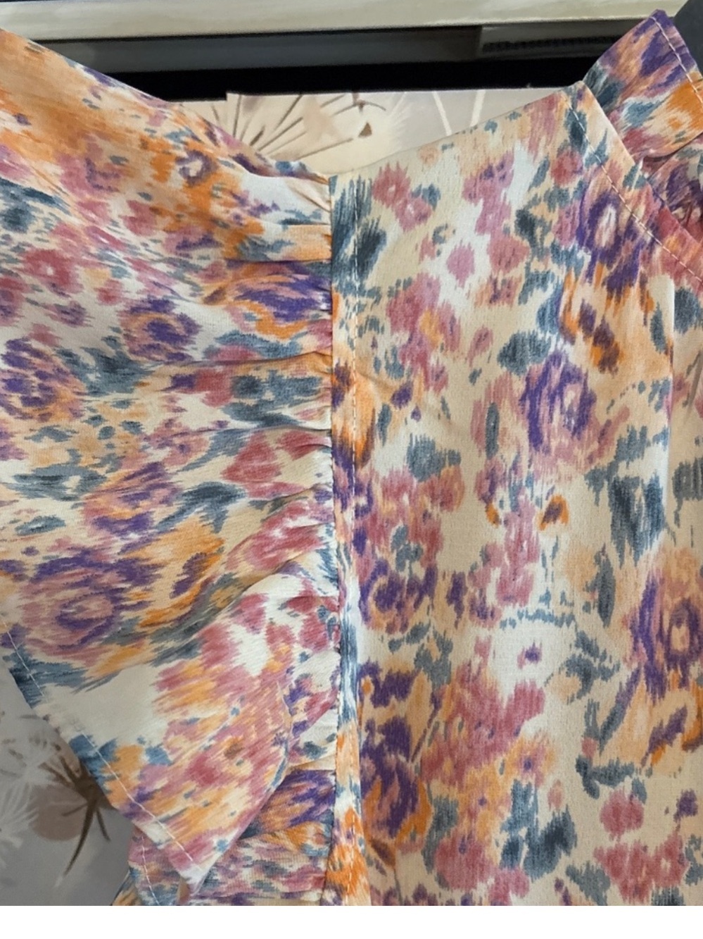 EUC Pinch Floral Tiered Midi Dress Florals with Yellow, Pink and Purple - Picture 2 of 7